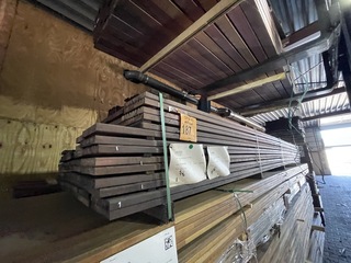 Ca. 79x Purple Heart hardhouten vlonderplanken, 21x145mm, lengte 29/40